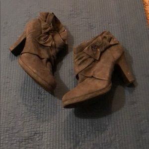 Suede Bow Tie Booties